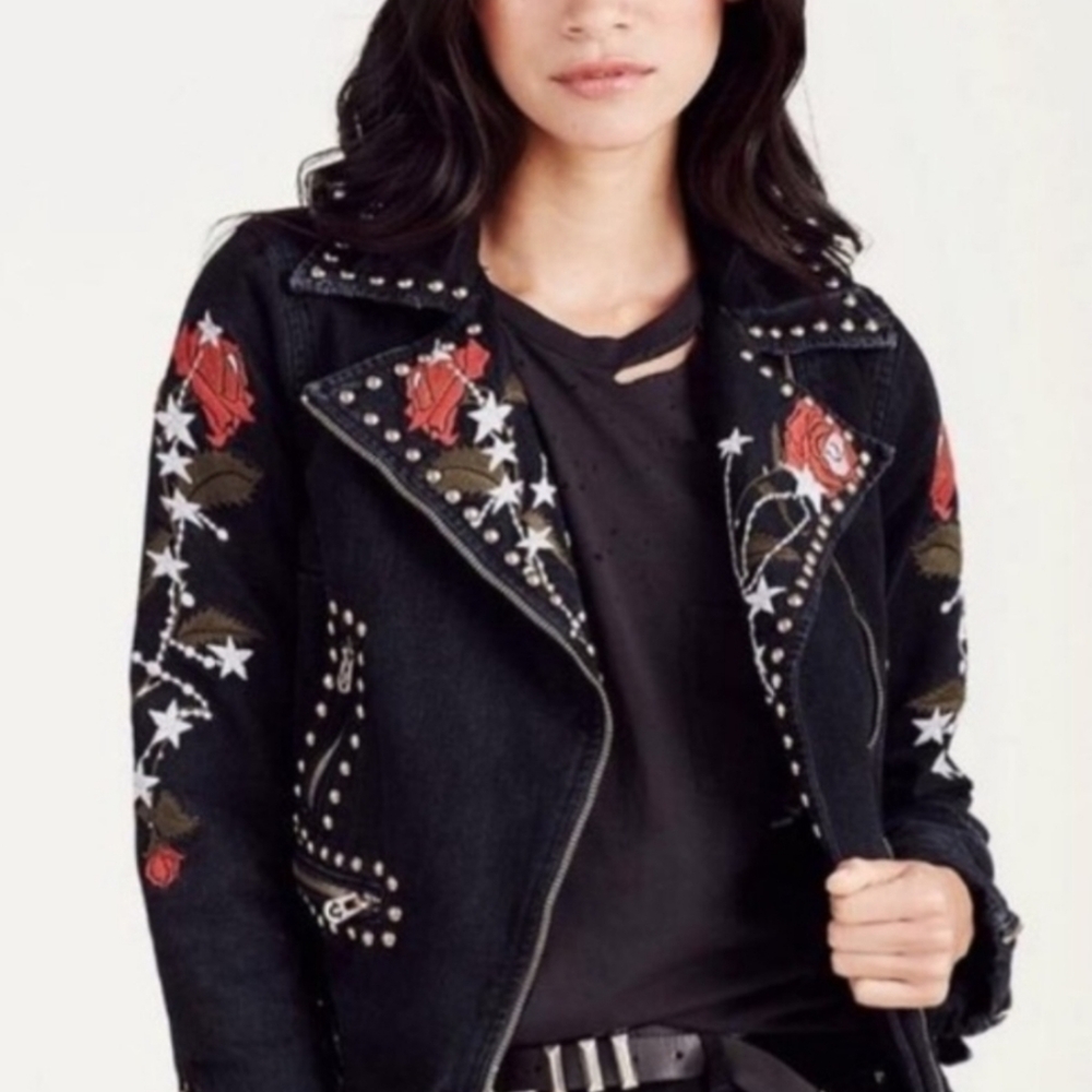NWT Y2K True religion denim moto jacket bran new